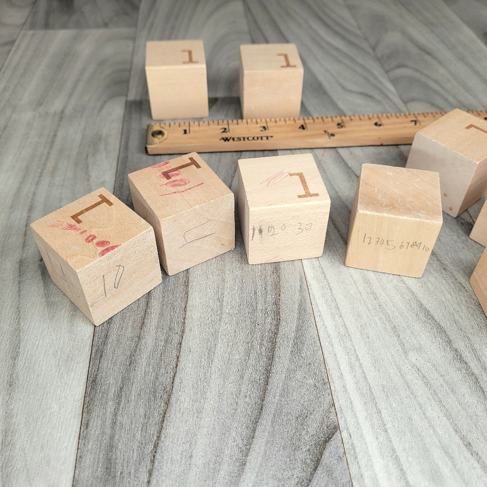 Wooden Building Blocks 28 Piece LOT - with Marked Measurements - Loose Parts - Picture 3 of 9